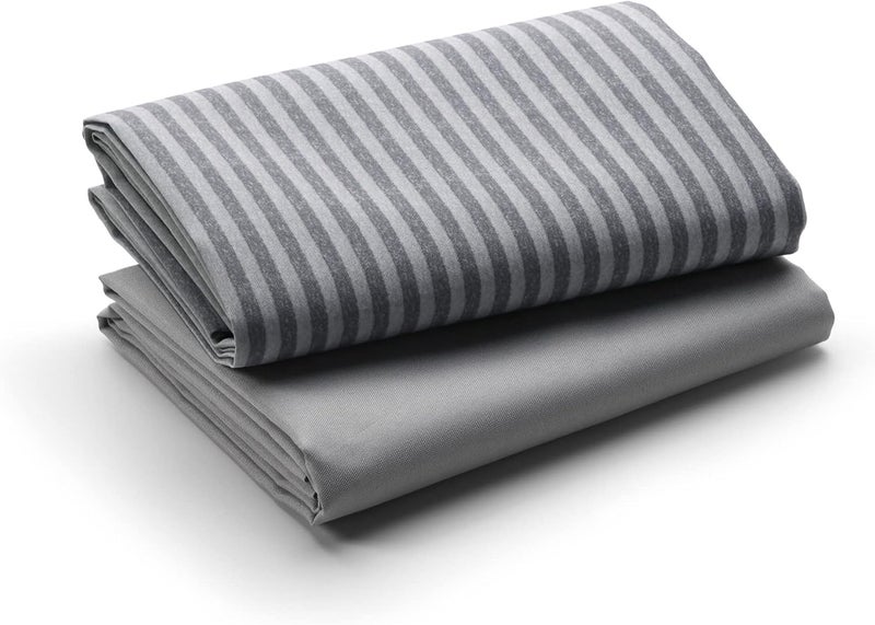 Graco Pack ‘n Play Playard Fitted Sheets - 2 Pack in Stripes and Grey - Image 1
