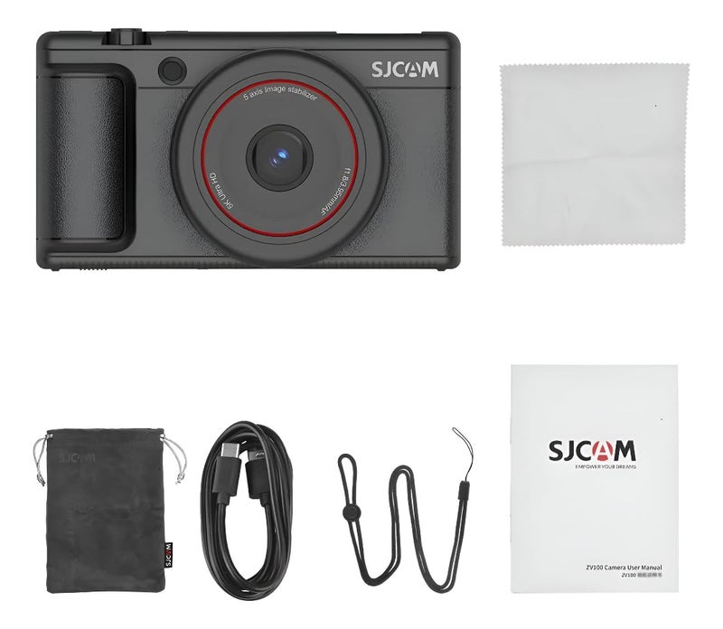 SJCAM ZV200 5K 80MP Flip Screen Digital Camera | 16X Digital Zoom, Sony Sensor with 6-Axis Gyro, 9 Preset Modes, 800 mAh Digital Point and Shoot Camera for Vlogging Beginners (Black) - Image 4