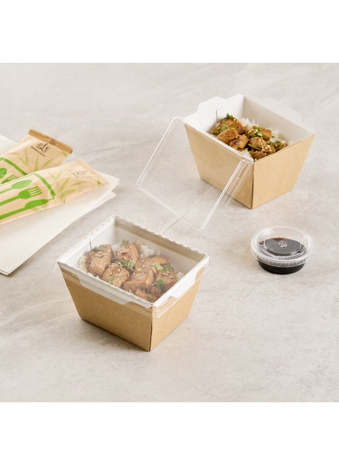LIDS ONLY: Cafe Vision Small Click Lock Lids, 200 Disposable Clear Plastic Lids - Containers Sold Separately, Click Lock Closure, Plastic Lids For Small Click Lock Containers