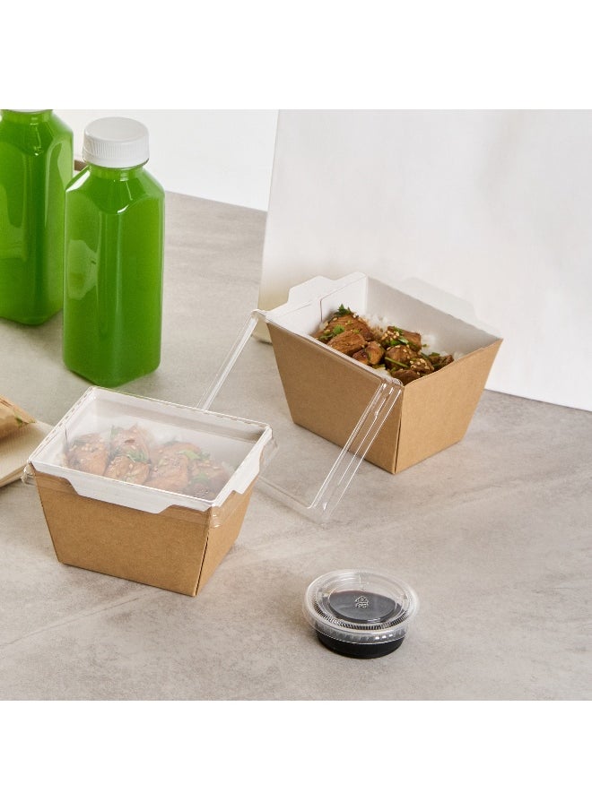 LIDS ONLY: Cafe Vision Small Click Lock Lids, 200 Disposable Clear Plastic Lids - Containers Sold Separately, Click Lock Closure, Plastic Lids For Small Click Lock Containers
