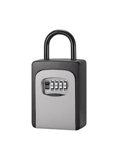 Key Safe Box with Dust Cover No Need to Install 4-Digit Combination Password Key Storage Box Key Padlock Case Resettable Code Outdoor Key Holder