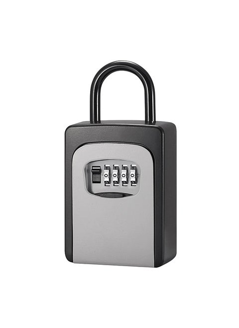 Key Safe Box with Dust Cover No Need to Install 4-Digit Combination Password Key Storage Box Key Padlock Case Resettable Code Outdoor Key Holder