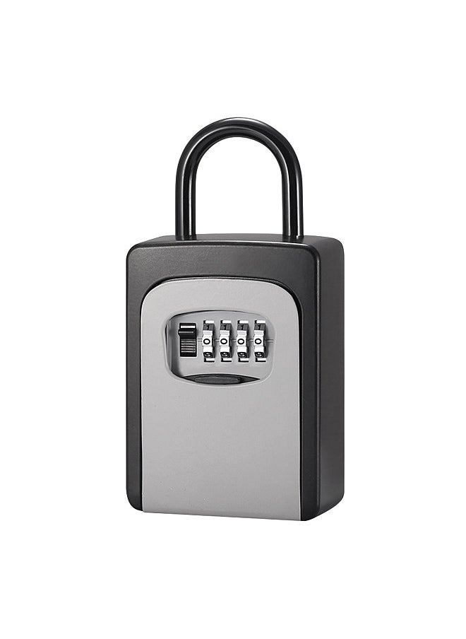 Generic - Key Safe Box with Dust Cover No Need to Install 4-Digit Combination Password Key Storage Box Key Padlock Case Resettable Code Outdoor Key Holder - Image 1