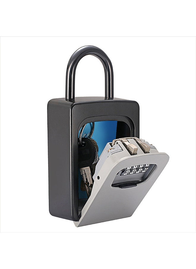 Generic - Key Safe Box with Dust Cover No Need to Install 4-Digit Combination Password Key Storage Box Key Padlock Case Resettable Code Outdoor Key Holder - Image 1