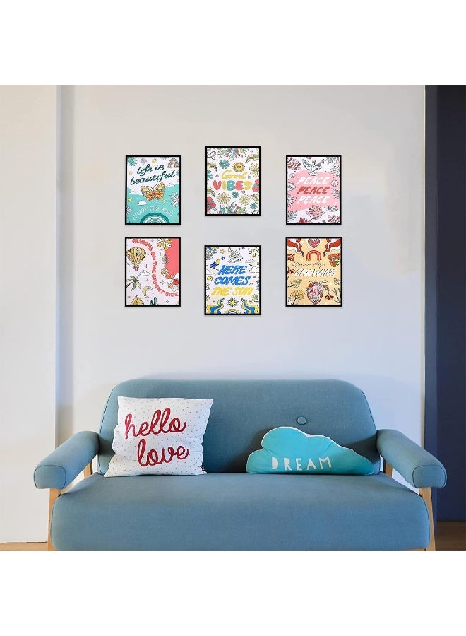 ANYPER 6Pcs Vintage Home Decor Wall Art Set, 70s Retro Vibes Canvas Prints, Elevate Your Interior Style, 8x10in Unframed - Image 2