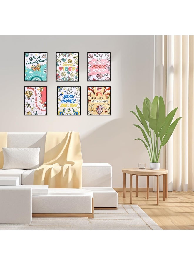 ANYPER 6Pcs Vintage Home Decor Wall Art Set, 70s Retro Vibes Canvas Prints, Elevate Your Interior Style, 8x10in Unframed - Image 3