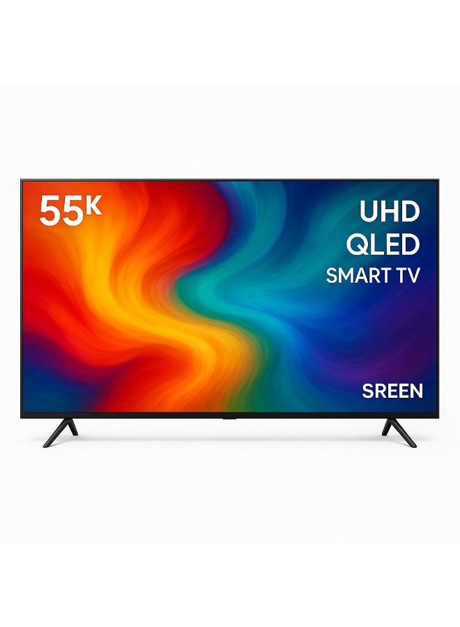 SREEN 55-Inch Frameless 4K UHD Android 14 Smart TV with Wi-Fi, HDMI, Netflix – SRET-55S4KQ2 - Image 3