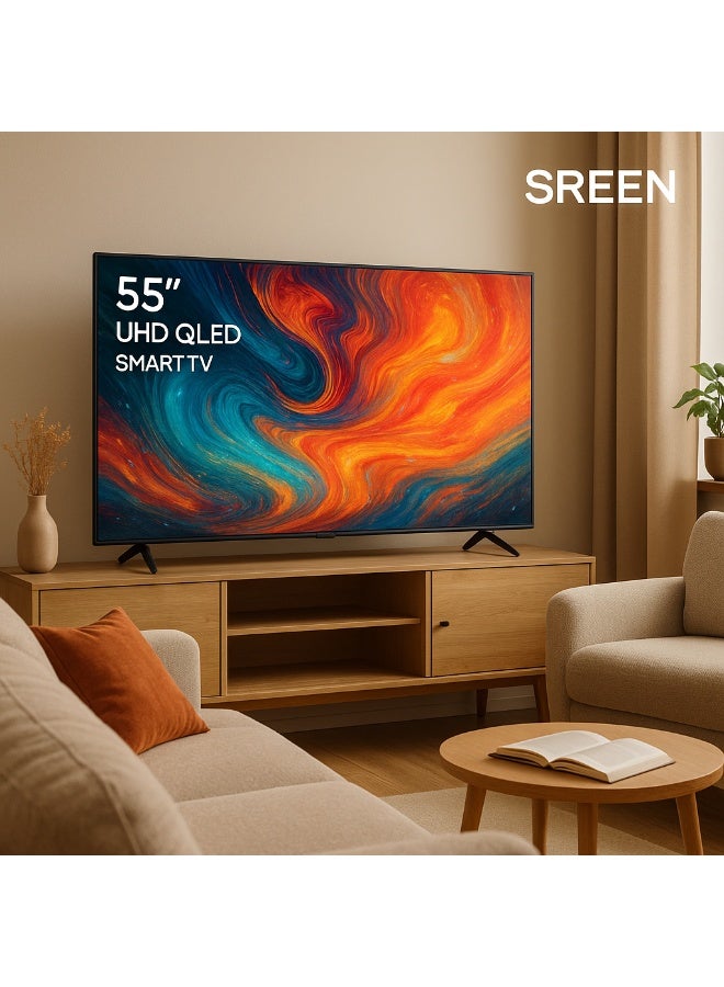 SREEN 55-Inch Frameless 4K UHD Android 14 Smart TV with Wi-Fi, HDMI, Netflix – SRET-55S4KQ2 - Image 4