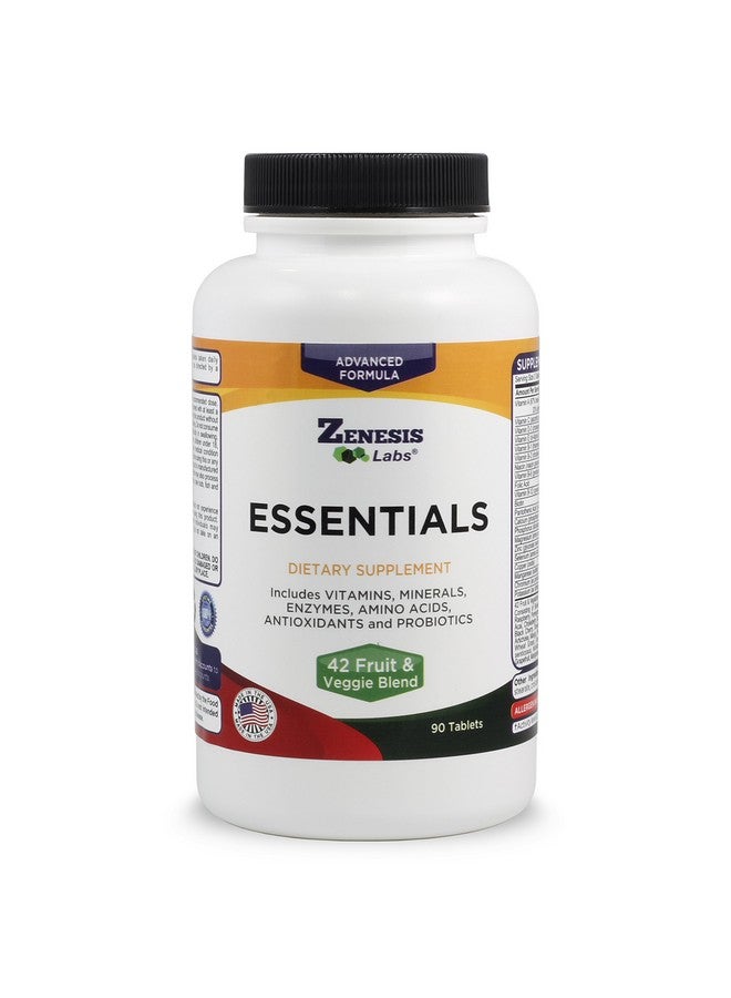 Zenesis Labs زينيسيس لابز إيسينشالز - فيتامين متعدد طبيعي وغني بالمغذيات - مع المعادن والإنزيمات والأحماض الأمينية ومضادات الأكسدة والبروبيوتيك - 90 حبة - Image 1