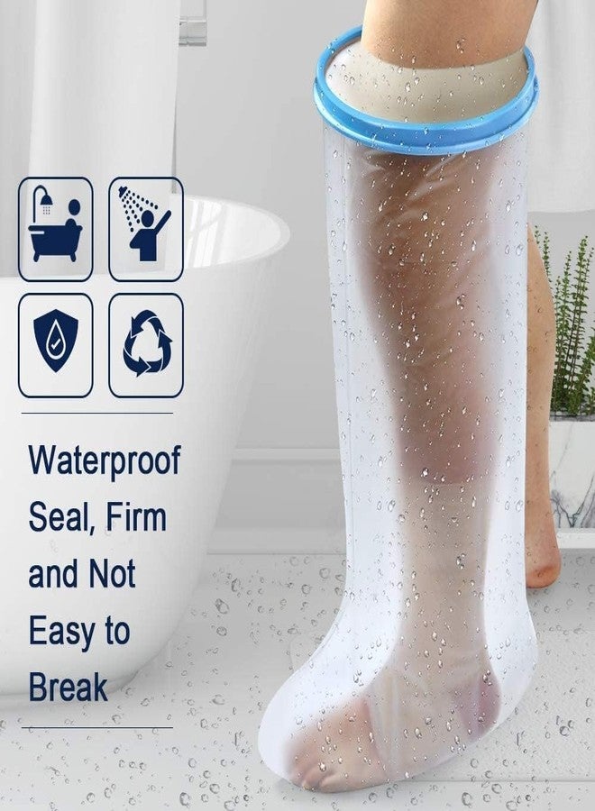 WROPZO Plastic Leg Cast Covers For Shower, Waterproof Foot Cast Cover Keep Wounds&Bandages Dry During Bathing,Reusable Adults Protector For Broken Knees,Ankle Wound,Burns 24 Inch,Universal size - Image 5