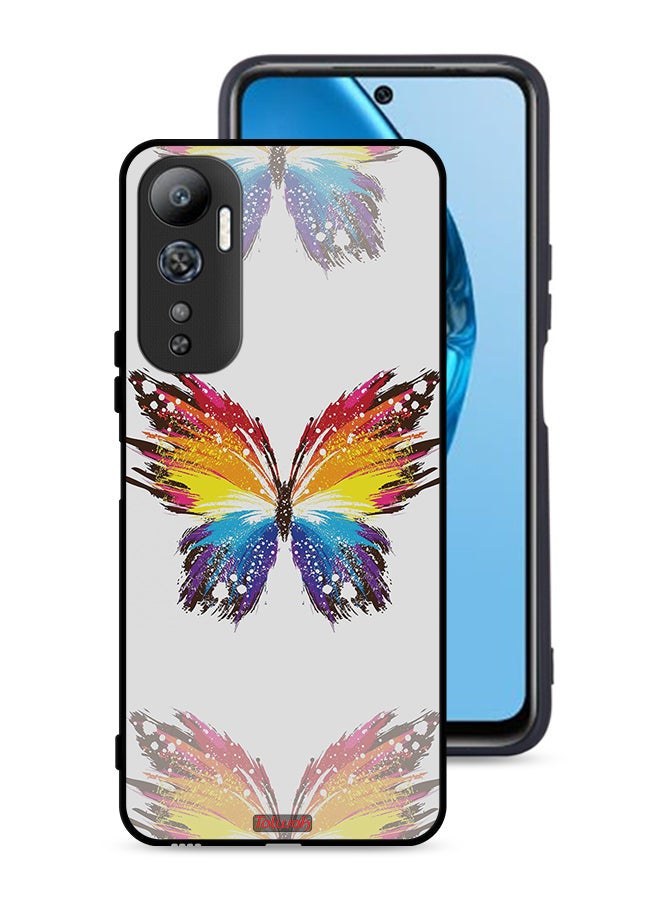Tolwak Infinix Hot 20 4G Protective Case Cover Digital Art Simple Background Minimalism Butterfly - Image 1