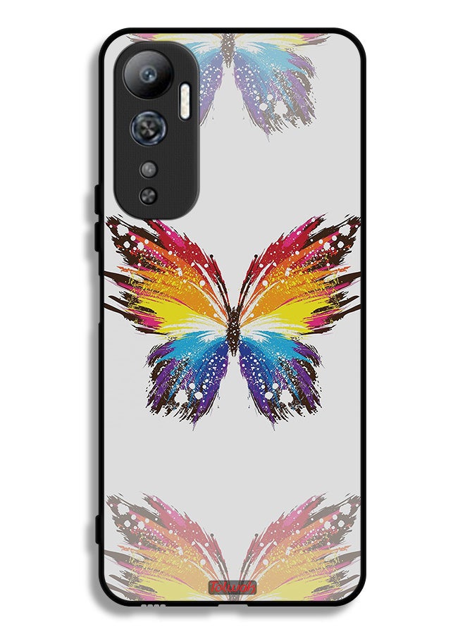 Tolwak Infinix Hot 20 4G Protective Case Cover Digital Art Simple Background Minimalism Butterfly - Image 2