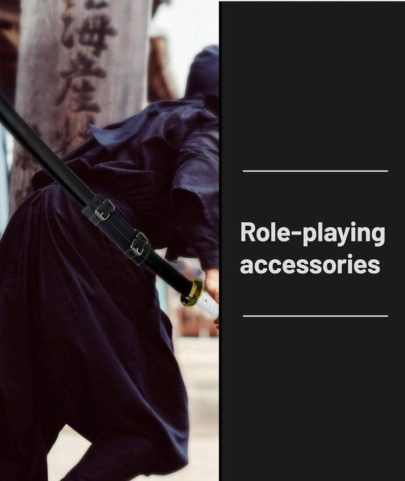 Buildcon حامل كاتانا، حامل سيف لحزام السكين وسيف الكاتانا، ملحق حزام من جلد PU لملابس الكوسبلاي، LARP، والفعاليات العصور الوسطى، 20 × 20 × 4 سم - Image 5