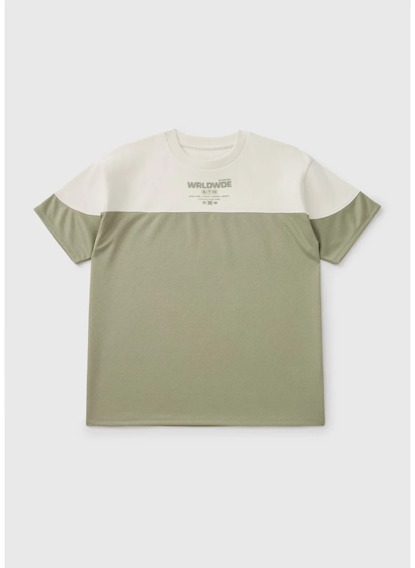 Matalan Boys Khaki Airtex T-Shirt