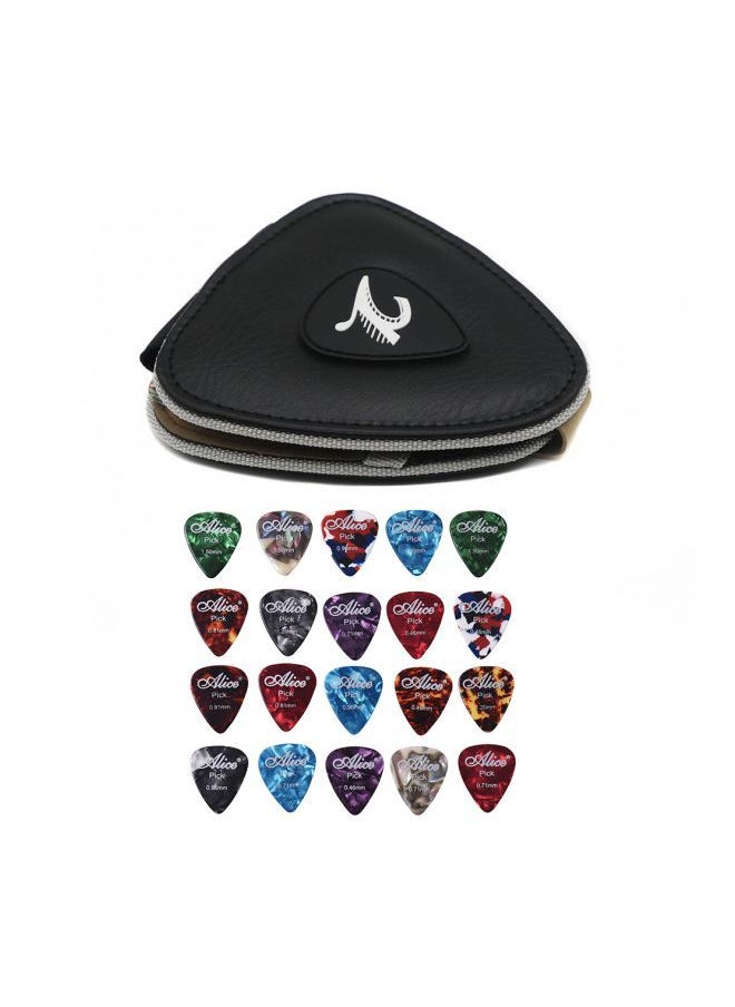 NIBEMINENT Guitar Pick Holder Bag With 20-Piece Celluloid  - Image 4