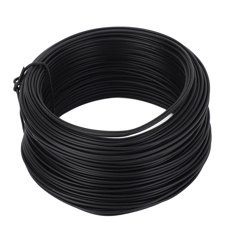Electro Galvanized Iron Wire 0.9mm 40m Round Black PVC Coated Binding Tie Wire - Sturdy Flexible Durable for Indoor Outdoor Use (Black) - Image 1