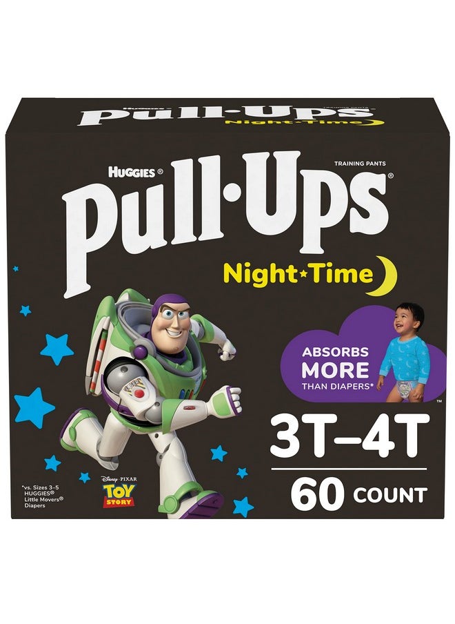Pull-Ups Boys' Nighttime Potty Training Pants Training Underwear 3T4T (3240 Lbs) 60 Ct  - Image 1