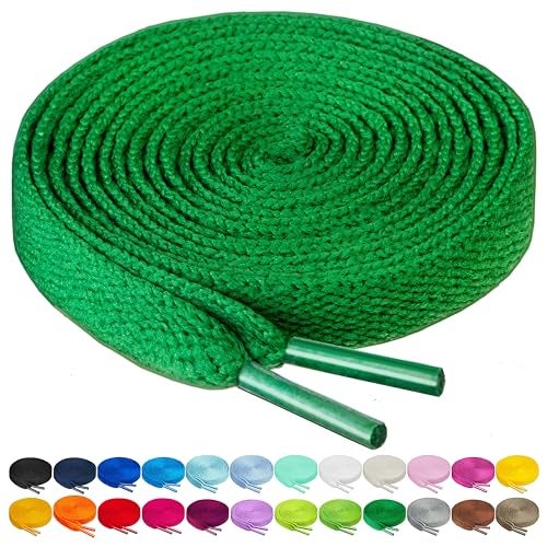 Birch Shoelaces in 27 Colors Flat 5/16" Shoe Laces in 4 Different Lengths (29.5" (75cm), Green) - Image 5
