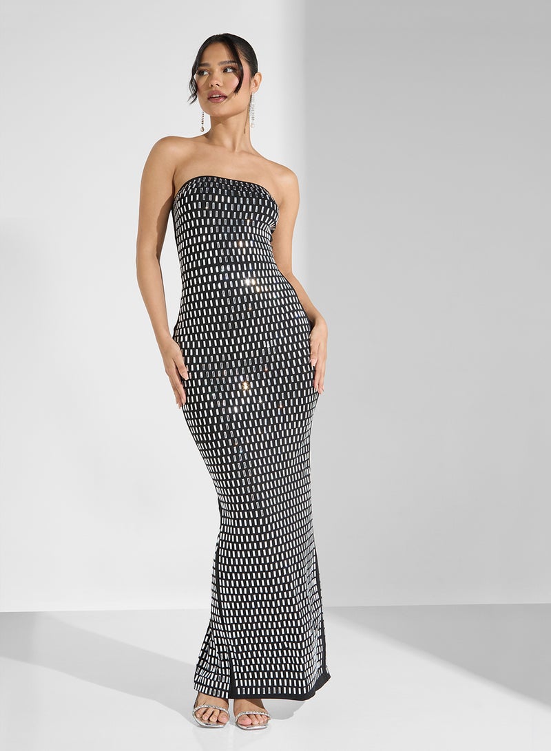 Ginger Sequin Strapless Gown Dress - Image 1