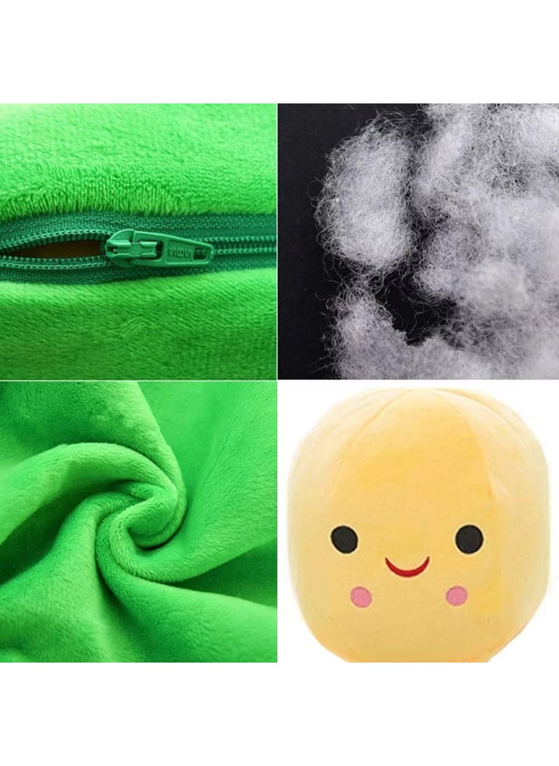 AROAQ Children's Baby Plush Peas Filled Plant Doll Toy Kawaii Quality Bean Shaped Pillow Toy Yellow Cushion  - Image 5