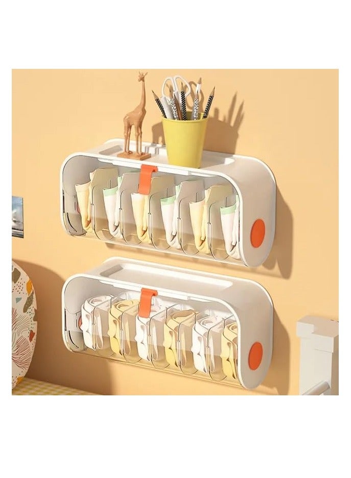 SYOSI Wall Mount Underwear Organizer, 6 Compartment Wall Storage Organizer, White Wall Mounted Compartmental Debris Sorting Box,  Data line Storage Box, Multi Purpose Underwear Socks Organizer  - Image 2