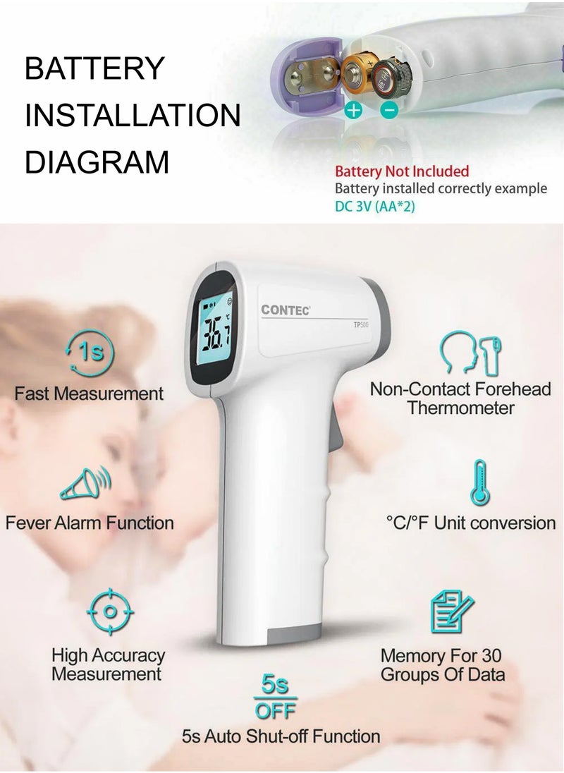 TP500 Digital Infrared Non Contact Thermometerمقياس حرارة رقمي بالأشعة تحت الحمراء TP500 بدون تماس - قياس درجة الحرارة من الجبهة بدقة طبية، قراءات سريعة أقل من 1 ثانية، درجة مئوية/فهرنهايت، شاشة TFT LCD ملونة - pzsku/Z783427A62F1894AF12CAZ/45/_/1724997553/55cbe4c9-125f-41ac-828e-0daad3fbd1c7