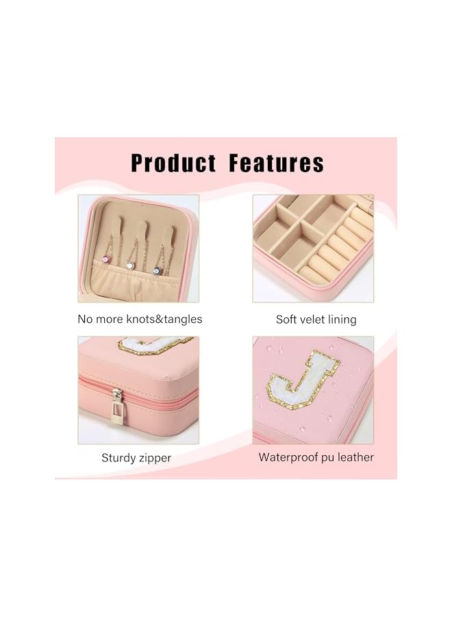 The Bros Pink Travel Jewelry Box - Personalized Trendy Case for Women & Girls | Compact & Stylish Organizer for Jewelry on the Go - Image 5