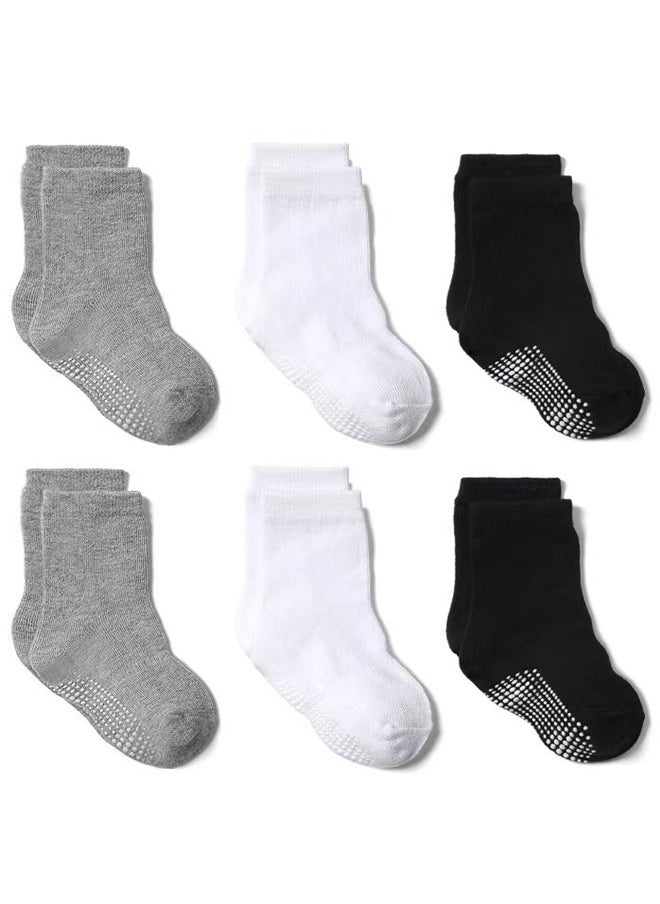 Generic 6 Pairs Of Cotton Non-Slip Striped Baby Socks for Boys Socks Girls Socks Multicolor  - Image 1