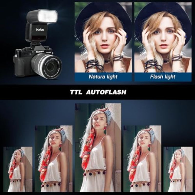 TT350C Speedlight For Canon TTL HSS, 2.4G GN36 Mini Camera Flash Speedlite HSS 1/8000s, Approx.210 Full Power Flashes, 0.1-2.2s Recycle Time, External Speedlite for Canon Camera - Image 2