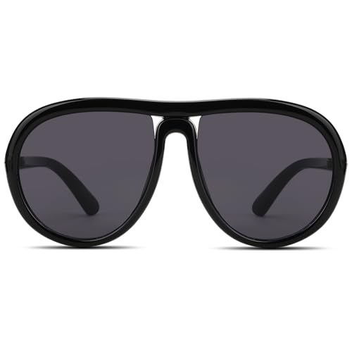 TruFabV Retro Sunglasses for Women Men Trendy Classic Shades Tangle Free 70s Vintage Sun Glasses (Black) - Image 1
