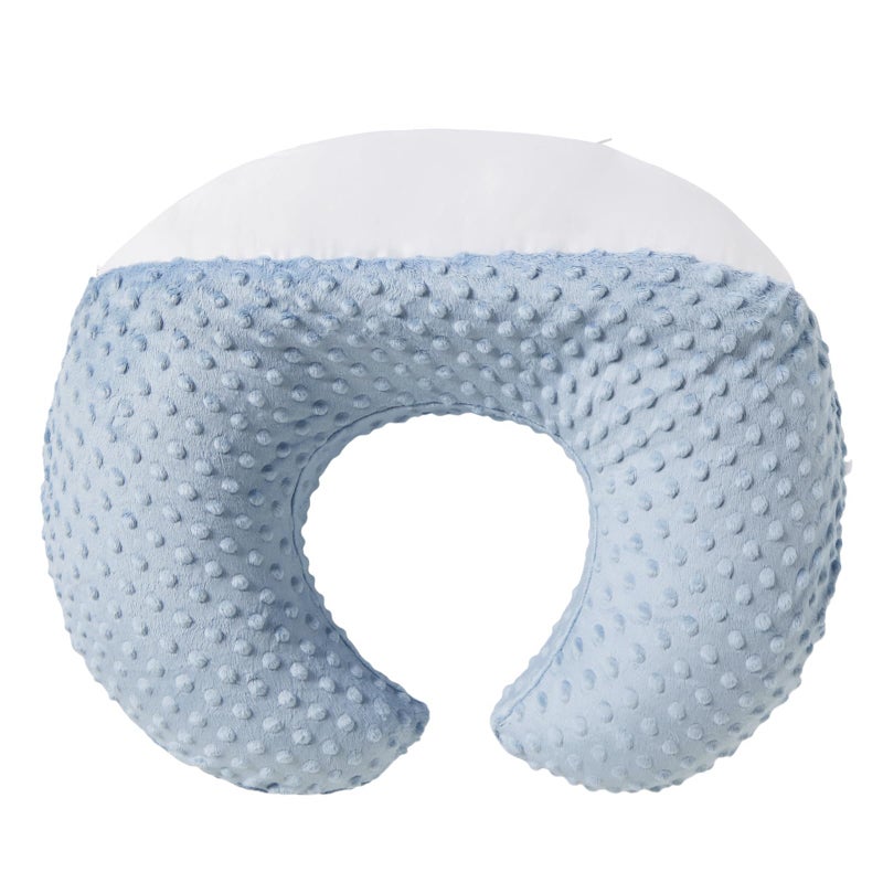 DONOMILO Nursing Pillow and Positioner Breastfeeding and Bottle Feeding, Propping Baby, Tummy Time, Sitting Support for Baby Boy Baby Girl, with Removable Dots Cover (Blue) - Image 1