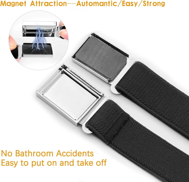 Jas. Good Kids Adjustable Magnetic Belt Boys Girls Elastic Belt with Easy Magnetic Buckle for Back to School Girls - Image 3