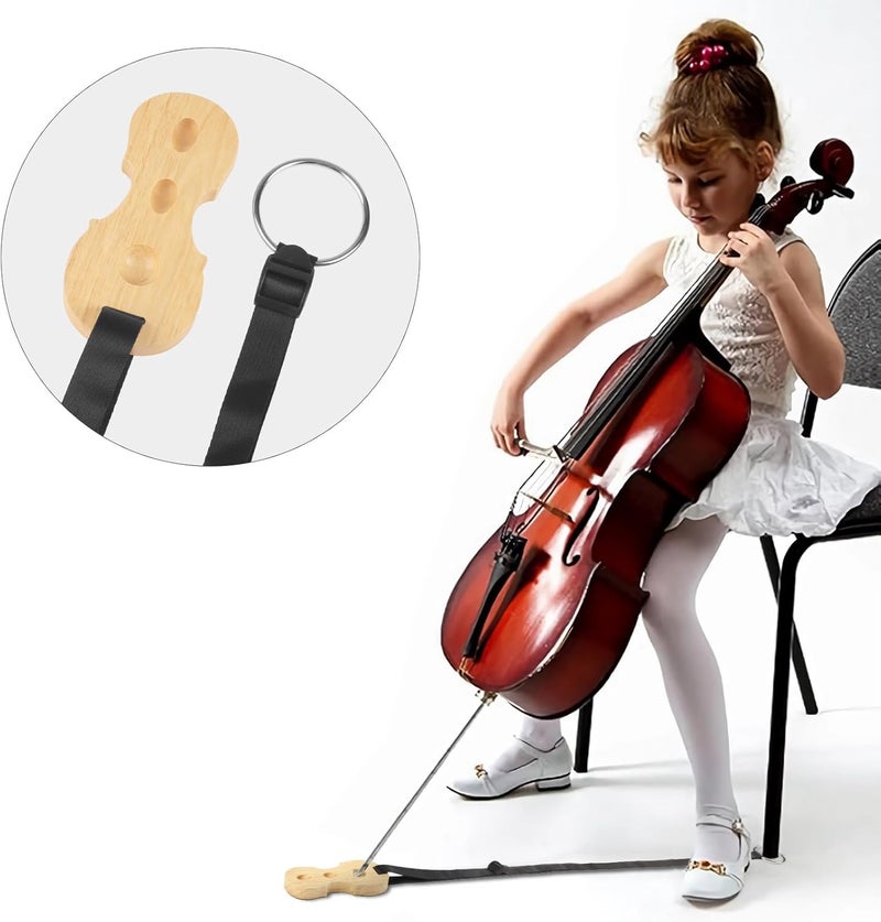 PUNK Solid Wood Cello Endpin Rest Non-slip Stopper Anchor Protector in Cello Shape 3 Holes Holder (2A) - Image 2