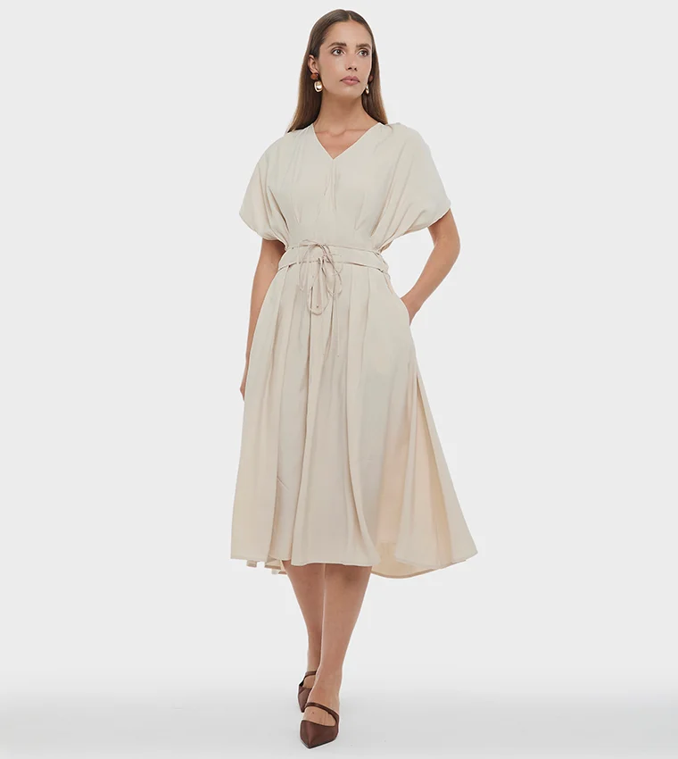 بي سي بي جي BCBG-CUPRO BUTTONTHROUGH DRESS