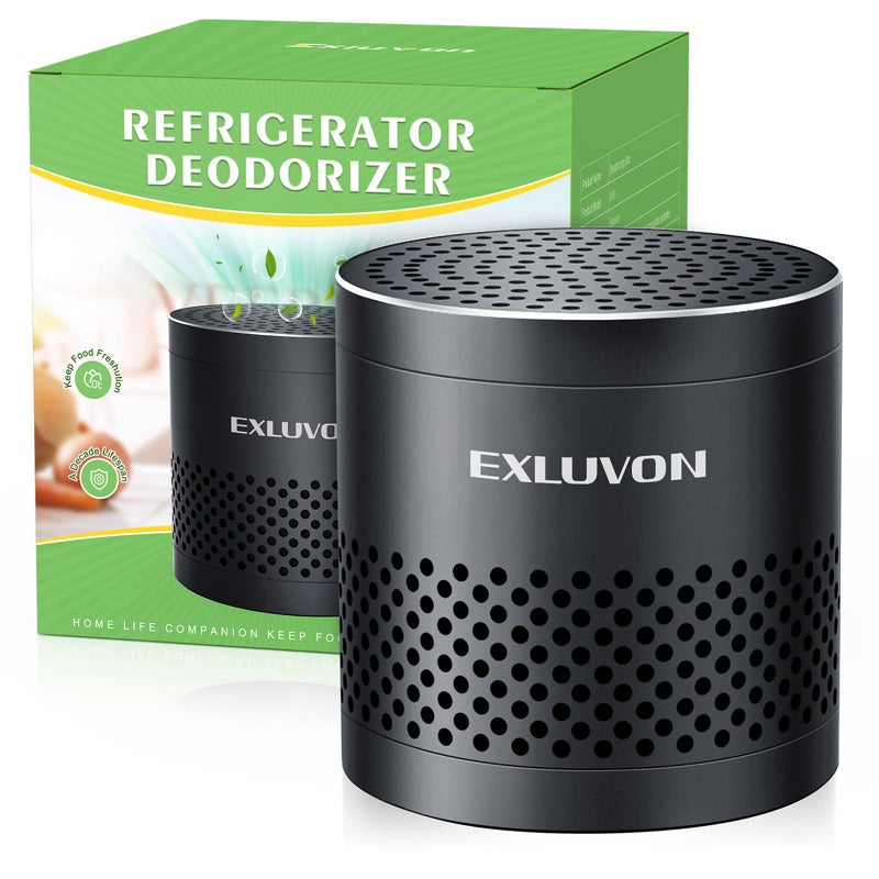 Exluvon Refrigerator Deodorizer Fridge Odor Eliminator Lasts for 10 Years Household Essentials Travel Size Air Purifiers More Effective Than Baking Soda and Bamboo Charcoal Air Purifying Bag Black