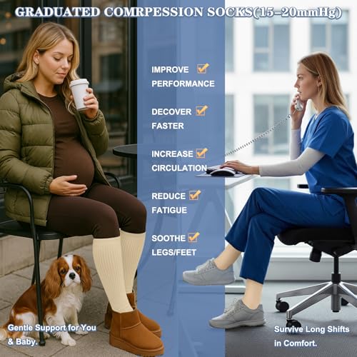 Sooverki Compression Socks for Women and Men Circulation (3 Pairs) is Best Support for Running Athletic Cycling Hiking - Image 3