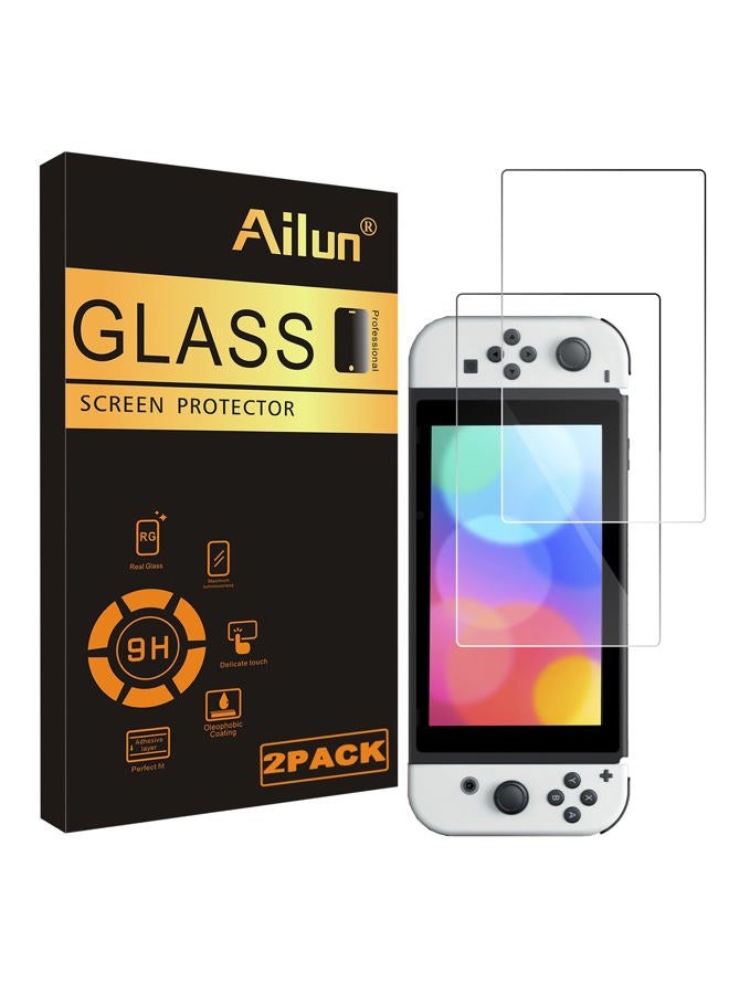Ailun Glass Screen Protector Compatible with Nintendo Switch OLED Model 2021 Anti Scratch 9H Hardness [2 Pack] - Image 1