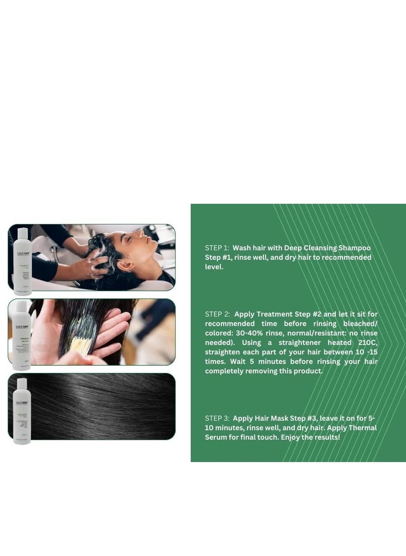 GOLD HAIR Gold Hair Professional Hair Protein Treatment - 250ml Eliminates Frizz, Repairs Hair Damage  - Image 3