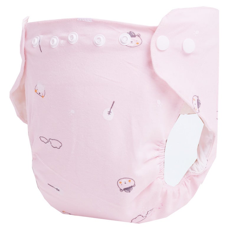 Waterproof Breathable Cotton Diaper Pants for Babies Pink 