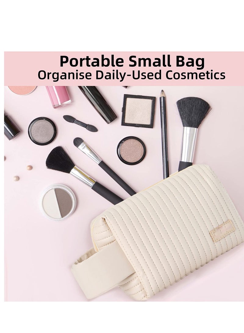 2 Pack Waterproof PU Leather Makeup Bag Set, Large Capacity Travel Cosmetic Organizer with Zipper, Portable Toiletry Case for Women and Girls - Image 4