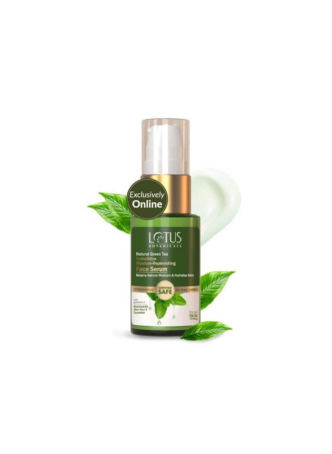 LOTUS BOTANICALS Natural Green Tea Hydradetox Moisture-Replenishing Face Serum|Boosts Glow & Skin Radiance|Provides Intense Hydration|Prevents Acne Pimples|Fights Signs Of Ageing|For All Types|30G  - Image 1