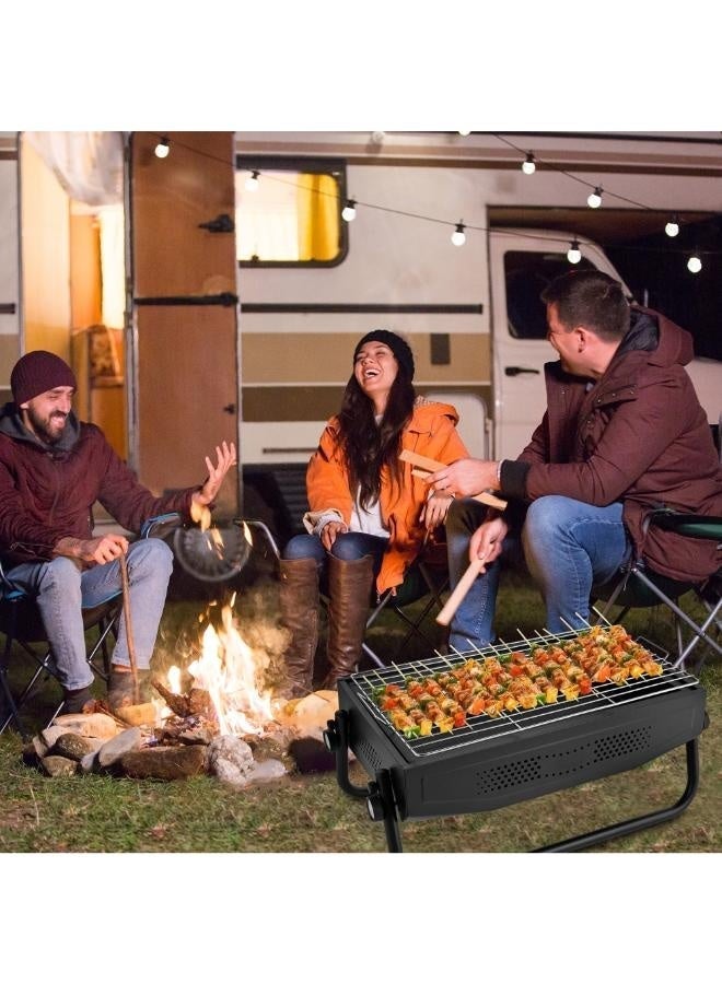 Executive LLC Portable Barbecue Grill Multifunction Smokeless Folding Charcoal Grill Ideal for Camping Hiking Picnics Traveling for Indoor and Outdoor - Image 2
