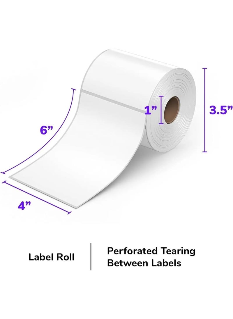 DPTER 350PCS Thermal Label Paper Roll，150mm x 100mm (6x4 inch) Label Paper Sticker Waterproof Oil-Proof Compatible With Zebra Amazon UPS Ebay Shopify FedEx Labels White - Image 2