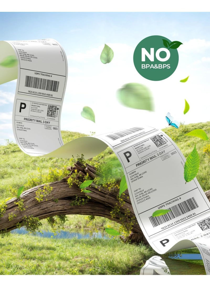 DPTER 350PCS Thermal Label Paper Roll，150mm x 100mm (6x4 inch) Label Paper Sticker Waterproof Oil-Proof Compatible With Zebra Amazon UPS Ebay Shopify FedEx Labels White - Image 3