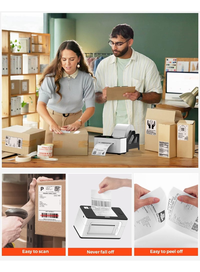 DPTER 350PCS Thermal Label Paper Roll，150mm x 100mm (6x4 inch) Label Paper Sticker Waterproof Oil-Proof Compatible With Zebra Amazon UPS Ebay Shopify FedEx Labels White - Image 5