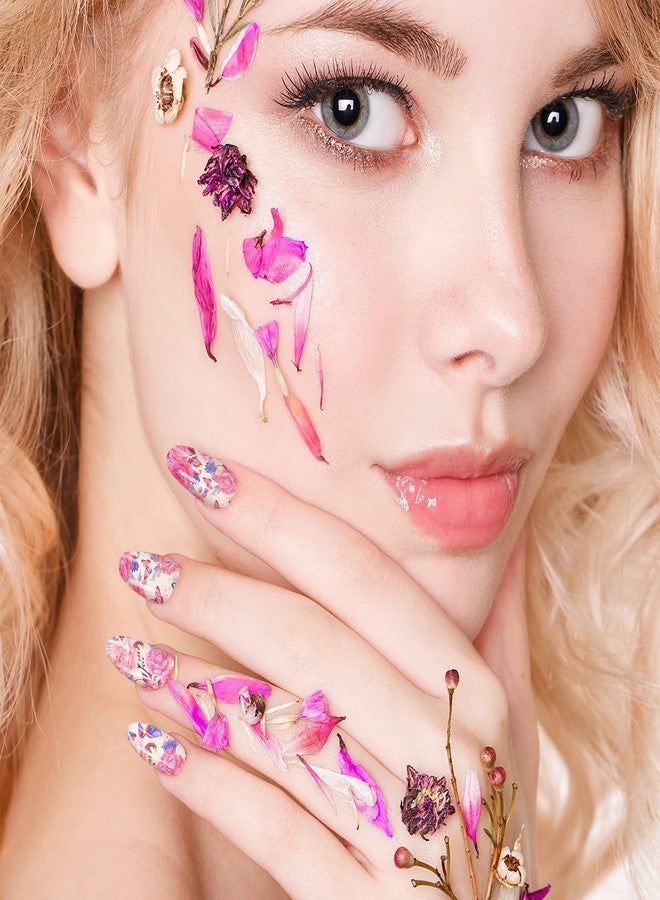 Maitys 224 Pieces 16 Sheets Flower Full Wrap Nail Polish Stickers Self Adhesive Nail Wraps Nail Decals Nail Polish Sticker Butterfly Flower Nail Decals for Women Nail Decoration - Image 5