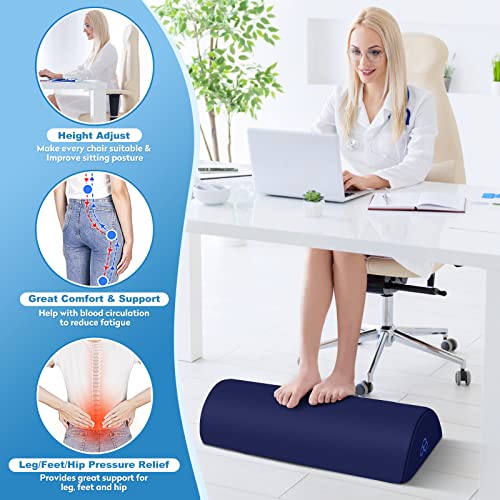 StepLively Foot Rest Ergonomic Pillow for Under Desk at Work, Anti-Fatigue Footrest Support Pillow for Fatigue & Pain Relief, Comfortable for Office Chair, Car Seat & Gaming Chair - Blue, Large - Image 4