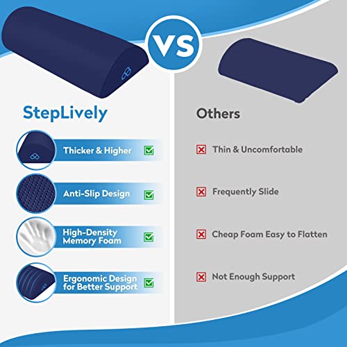StepLively Foot Rest Ergonomic Pillow for Under Desk at Work, Anti-Fatigue Footrest Support Pillow for Fatigue & Pain Relief, Comfortable for Office Chair, Car Seat & Gaming Chair - Blue, Large - Image 2
