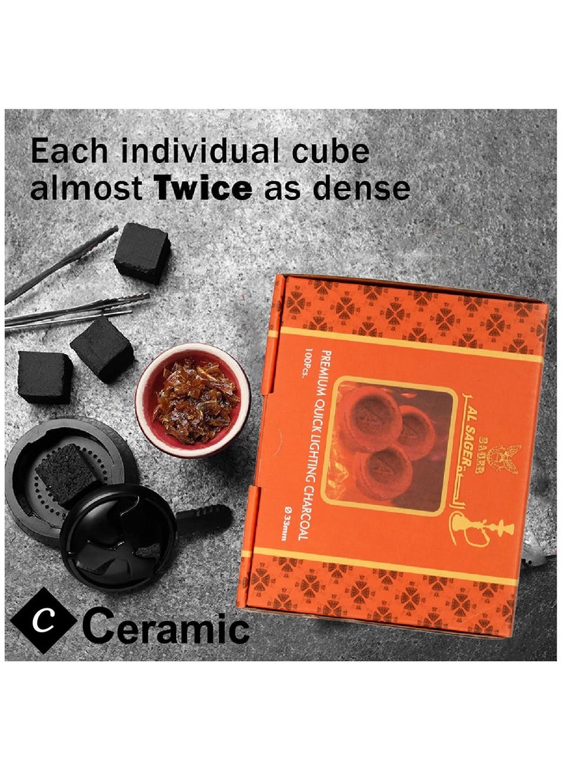 CERAMIC فحم الصقر سريع الاشتعال وطويل الأمد 100 قطعة  - Image 5