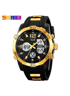 SKMEI SKMEI 2102 Mens Stylish Sport Chronograph Dual Display Waterproof Watch Golden White machine 